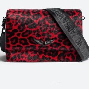 Zadig & Voltaire Red and Black Leopard Crossbody NEVER WORN EXCELLENT CONDITION!